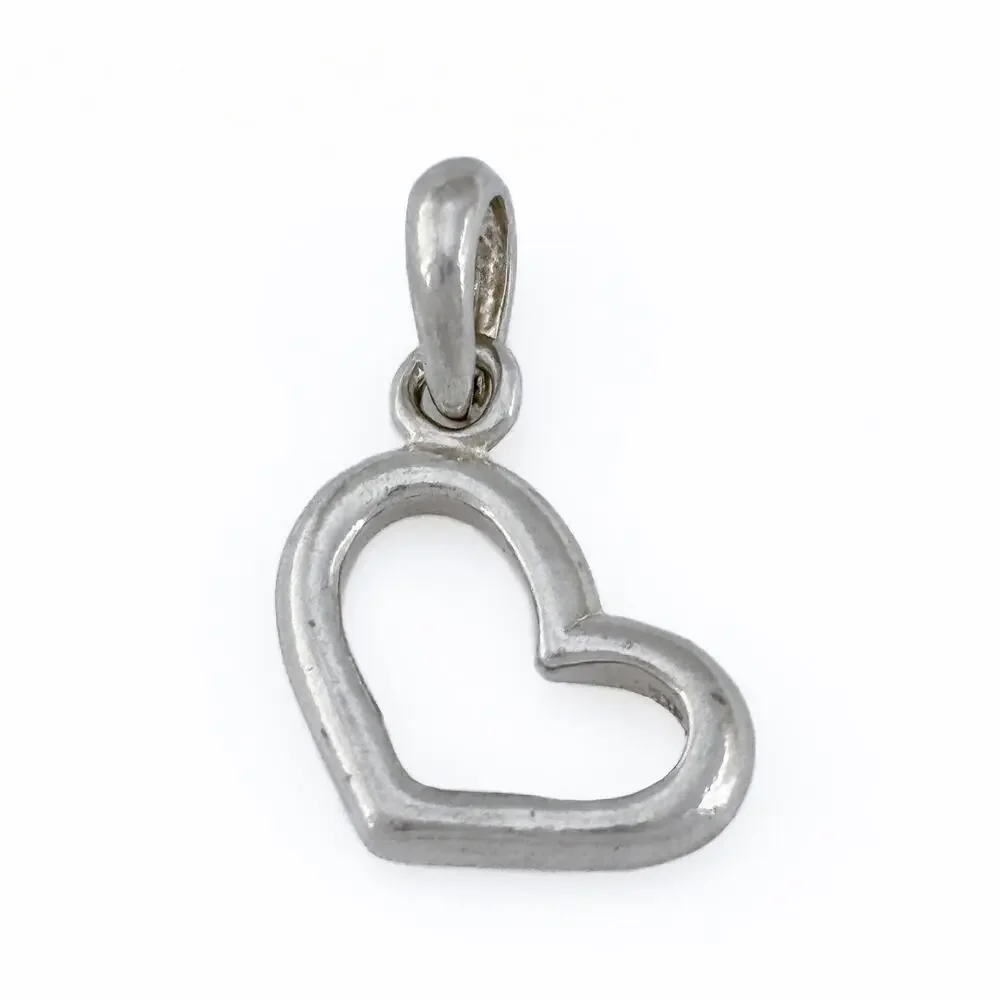 Vintage Sterling Silver 925 Open Heart Pendant